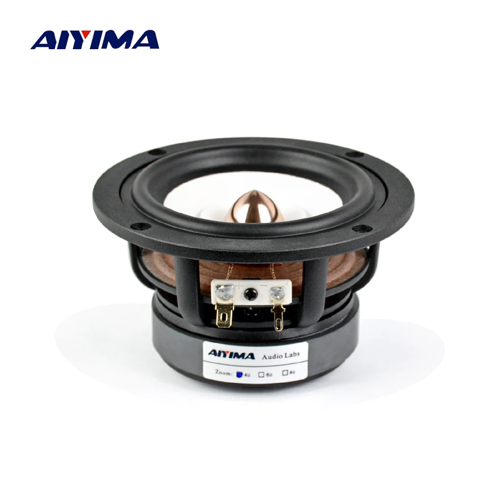 Aiyima Audio 4 palcový reproduktor s celkovým dosahom 4 8 Ohm 30W Hifi Treble Mediant Bass Desktop Bookshelf Hudba Zvuk reproduktora DIY 1PC