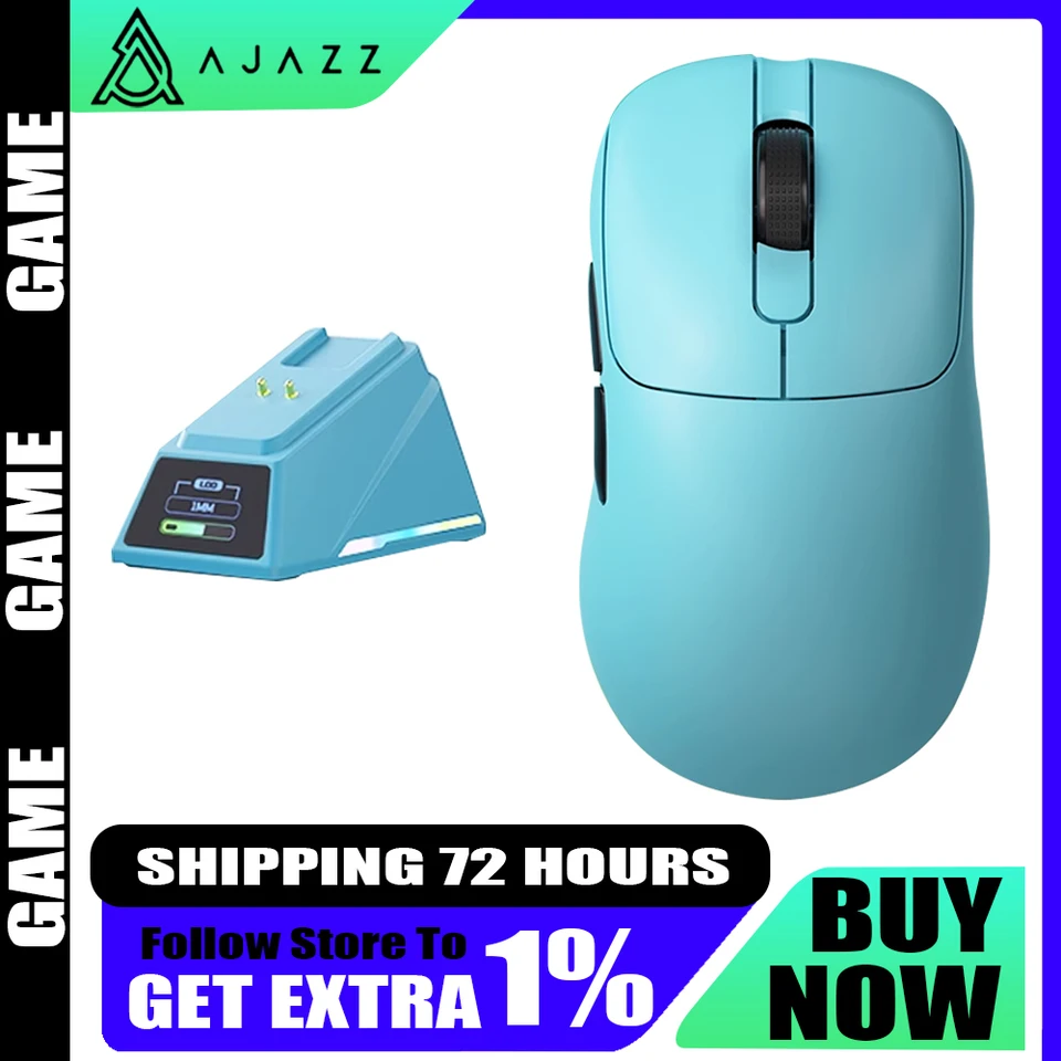 Ajazz AJ179 Apex Wireless Wireless 8K návrat Paw3950 Tri Mode Prispôsobené herné myši RGB ľahké balíčky Office PC Gamer Office Gifts