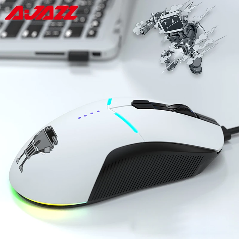 Ajazz DMW150 RGB Wireless Mouse 10000 DPI Nastavenie 6 tlačidla USB prijímač ergonomická optická myš Optical pre počítačové príslušenstvo