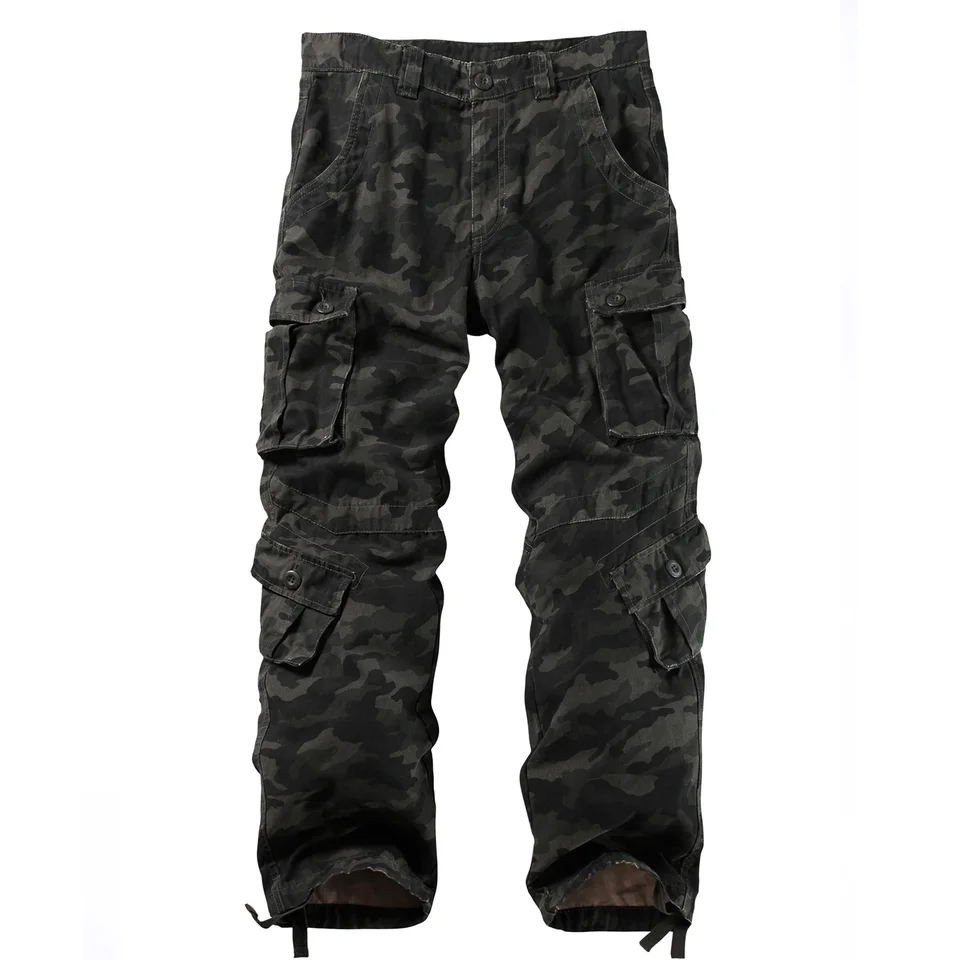 Akarmy pánske neformálne nákladné nohavice vojenské armádne nohavice s 8 vreckami (bez pásu)