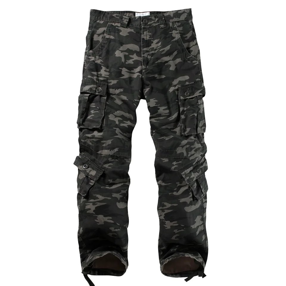 Akarmy pánske turistické nohavice lezenie náhodné nákladné nohavice vojenská armáda camo nohavice bojové pracovné nohavice 8 vrecká (bez opasku)