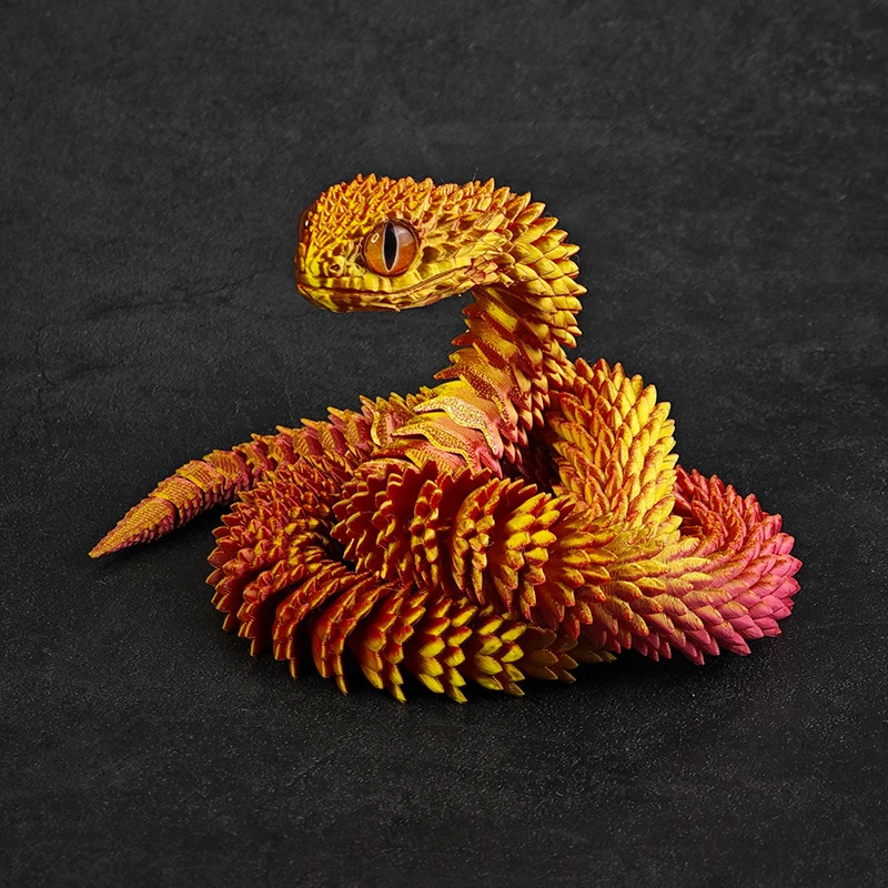 Akcia Obrázok 3D tlačený had kĺbový kĺb Viper hračky hračky had integrovaná spoločná mobilita socha ornament Domovod dekorácie darček