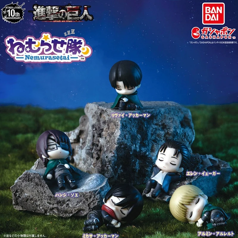 Akcia Originálny Gashapon Gift Toy Anime Attack na Titan Levi Eren Mikasa Armin Hange Cartoon Hugging Data Line Figure Hračky Doll Hračky