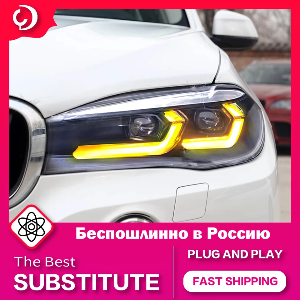 AKD Styling Styling Svetlomety pre BMW X5 F15 2014-2018 LED svetlomet DRL Turn Signal Light LED projektor Automatické príslušenstvo