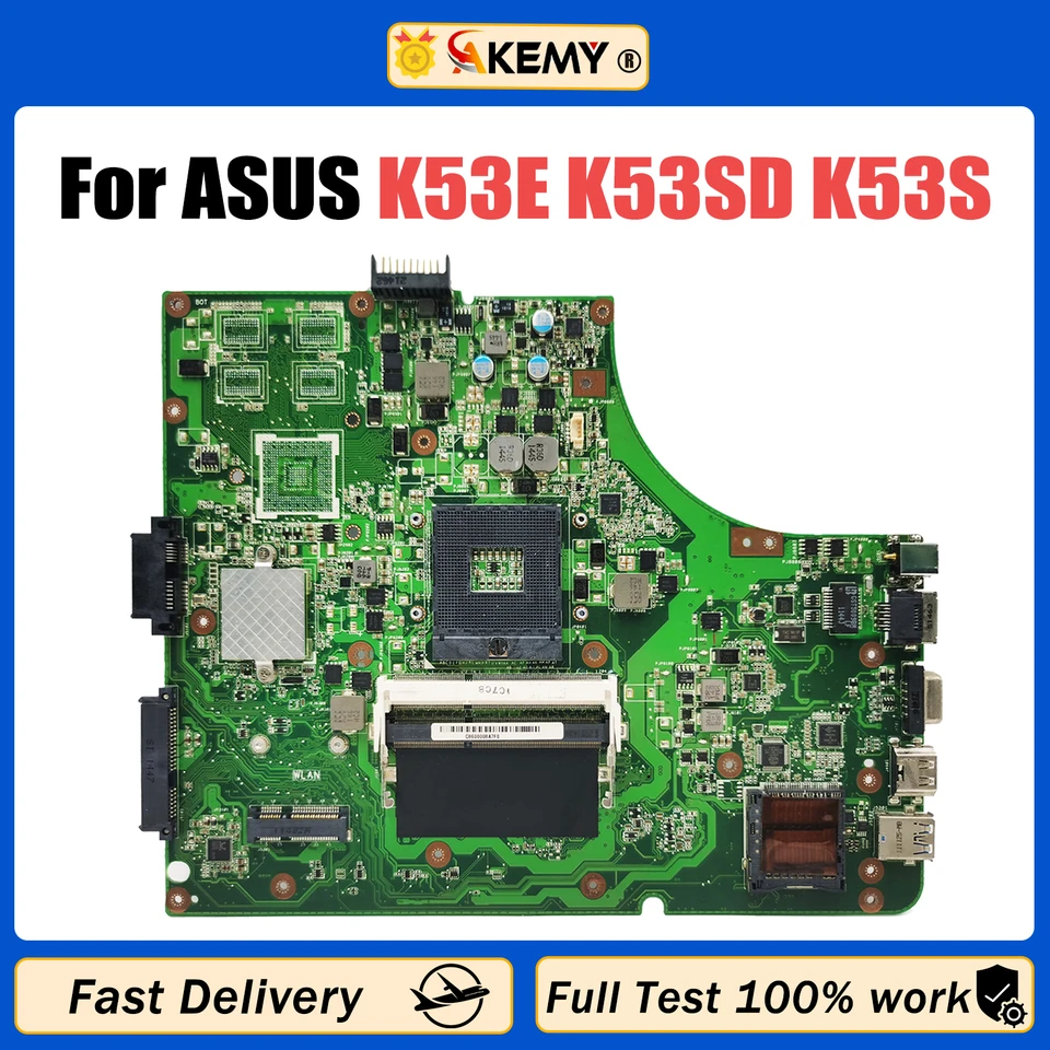 Akemy pre ASUS A53E A53S K53E X53E K53S K53SD LAPTOP Základná doska DDR3 K53SD Hlavná doska Rev: 2,1/2.3