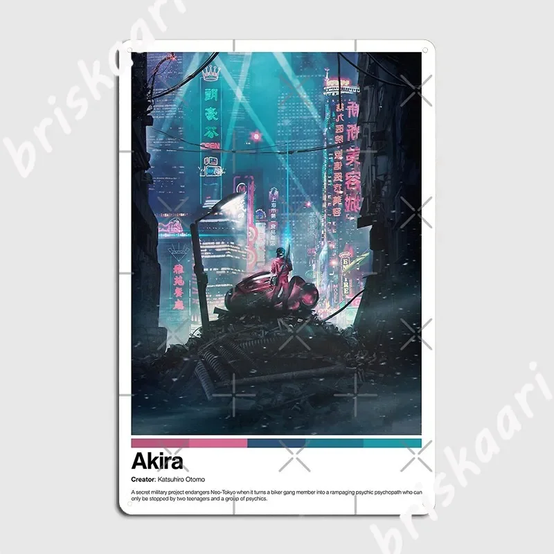 Akira anime plagát kovová značka nástenná maľba večierok retro cínový znak plagát