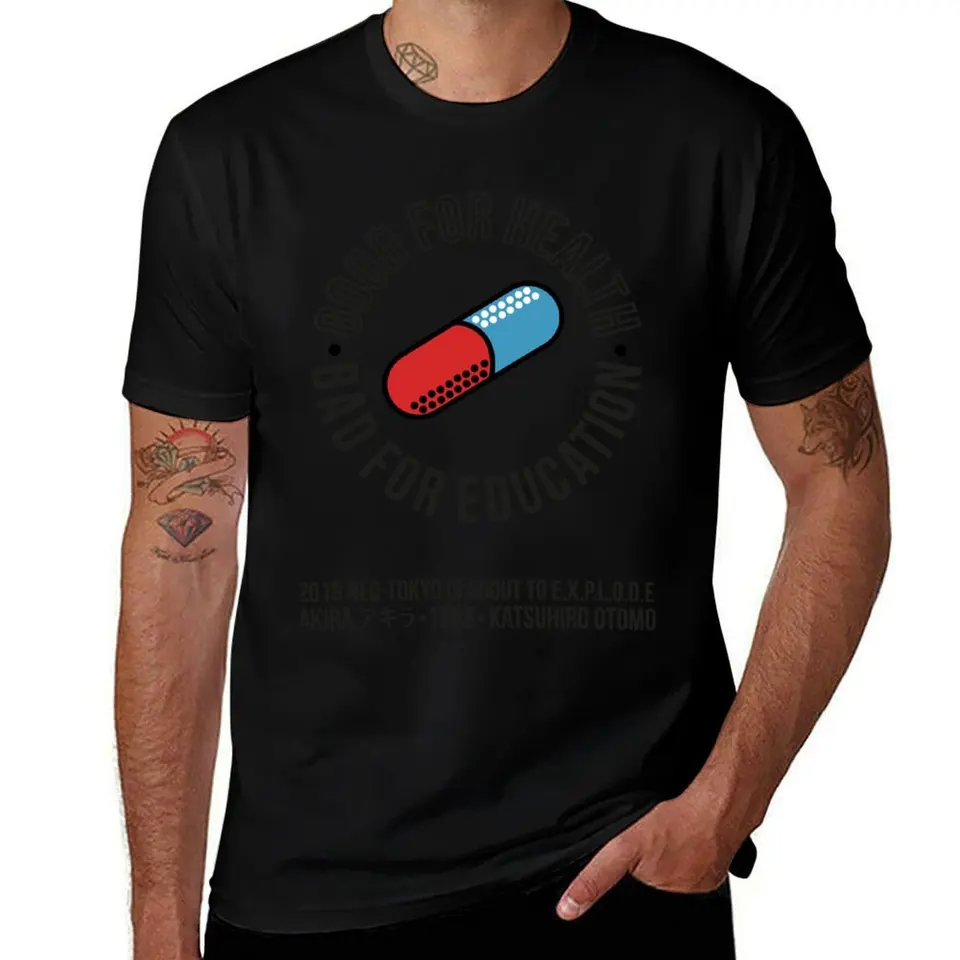 Akira-Dobré pre zdravie Bad For Education T-Shirt Vintage Graphic Tee Luxury Trik Luxury Clothing Labubu Clothing pre mužov