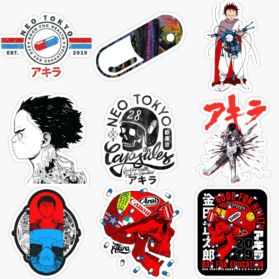 Akira japonská anime anime kapsula lebka nálepka Camper Van Motorcycle Bike Accessories Car Dvere prenosný kamión okenné sklo