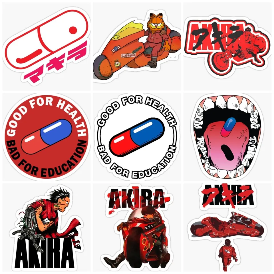 Akira japonská anime slepka na kapsulu Motocykel vinylová stena Doplnky okenné kamión Car Bicycle Van Glass Decal PVC