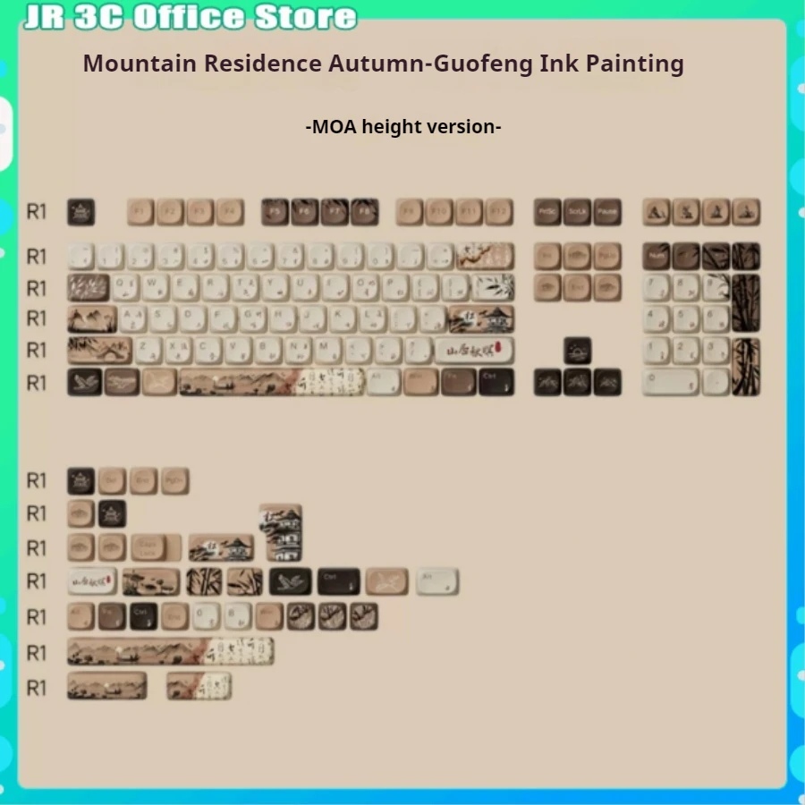 Akko a Monsgeek 140 Klávesy Originálne klávesnice Keycap Tri-režim Mechanická klávesnica Moa Hot Sublimácia Prispôsobené mechanické dary