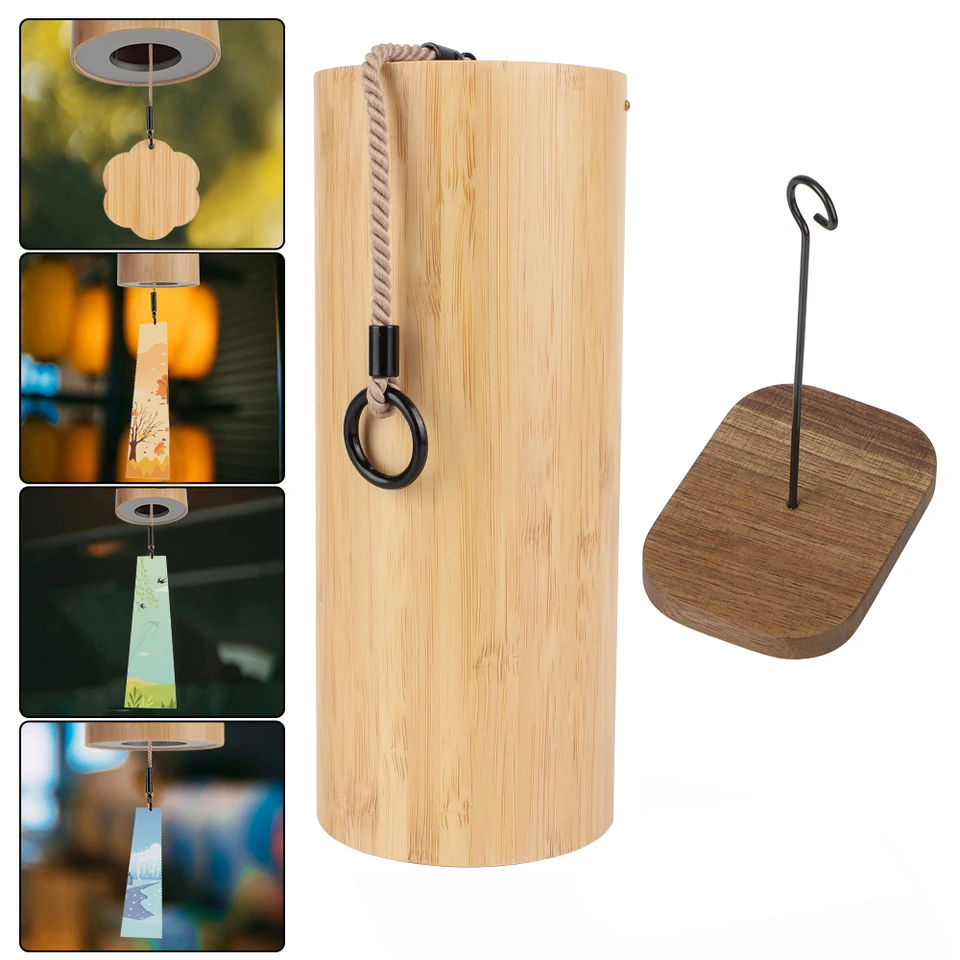Akord bambusové akordy veterné zvonkohry boho windchime ručne vyrábané drevené vonkajšie terasy