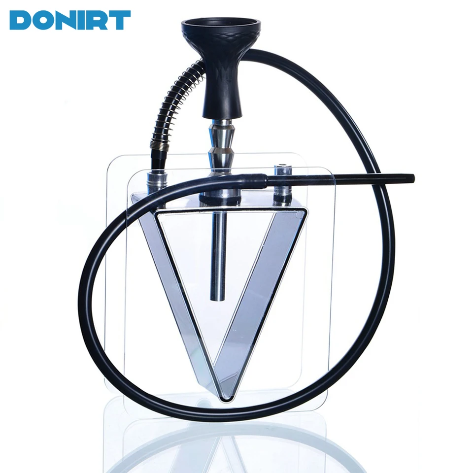 Akrylová arabská vodná fajka Kompletná súprava s vodovodnou rúrkou Hadicu Triangle Shisha Bowl Sheesha Chicha Cachimba KTV Bar Narguile pre dym