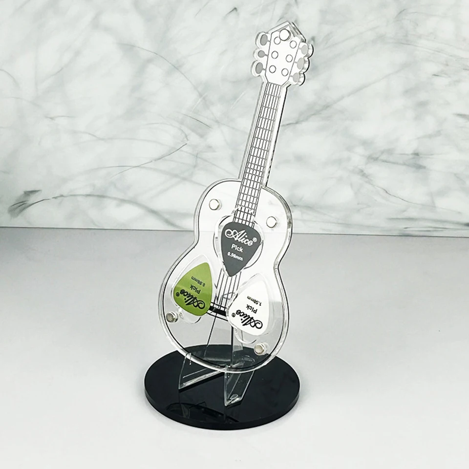 Akrylová gitarová gitara držiak na gitaru Pick Stop Pick Stock Storage Rack Guitar Pick Držiteľ skrinky pre úložisko a displej Picks