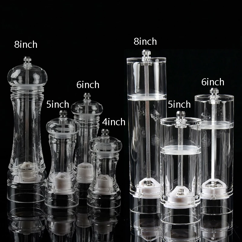 Akrylová soľ a korenie Mlynčeky Manuál Pepper Mill Multi-Purping Grain Mills korenie korenia mlynčeka kuchynské náradie