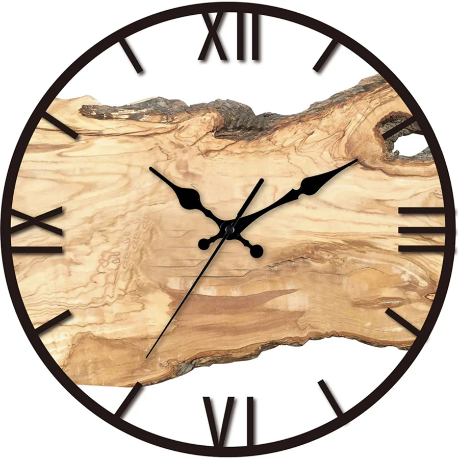 Akrylové drevené zrna nástenné hodiny stručné domáce zavesenie hodín minimalistický dizajn obývacia izba Art Watch Watch Domov Dekorácie