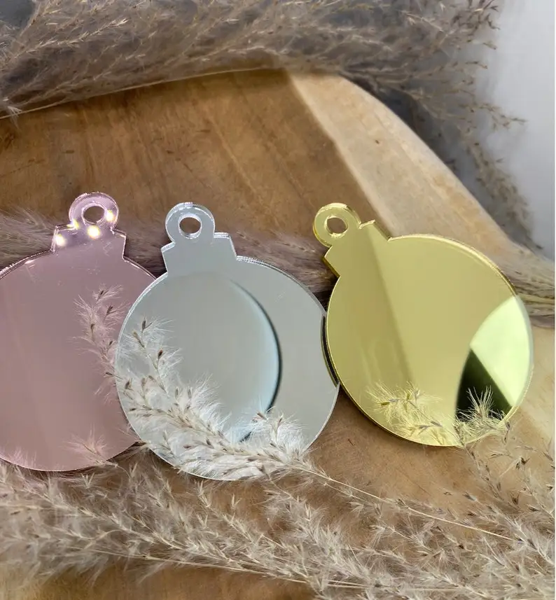 Akrylové ozdobné zrkadlo v Rose Gold Gold Strieborné slepé loptičky vianočné dekorácie