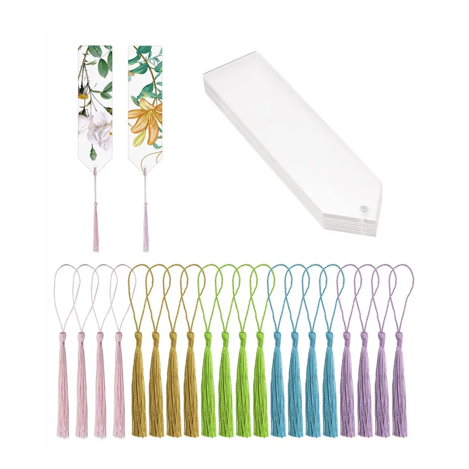 Akrylové záložky Blank Products s ​​krajčírmi priehľadnou značkou DIY Label Crafts ORNAMENT PROJEKTY DEKORÁCIA Tvorba Nástroj na dodávky