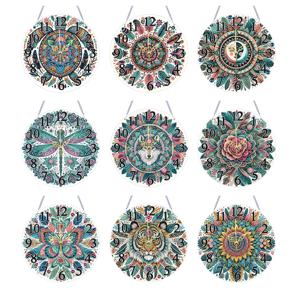 Akrylové špeciálne tvarované Dragonfly Diamond Painting Clock Resancraft Diamond Maľba zavesené ozdoby obývacia izba dekorácia