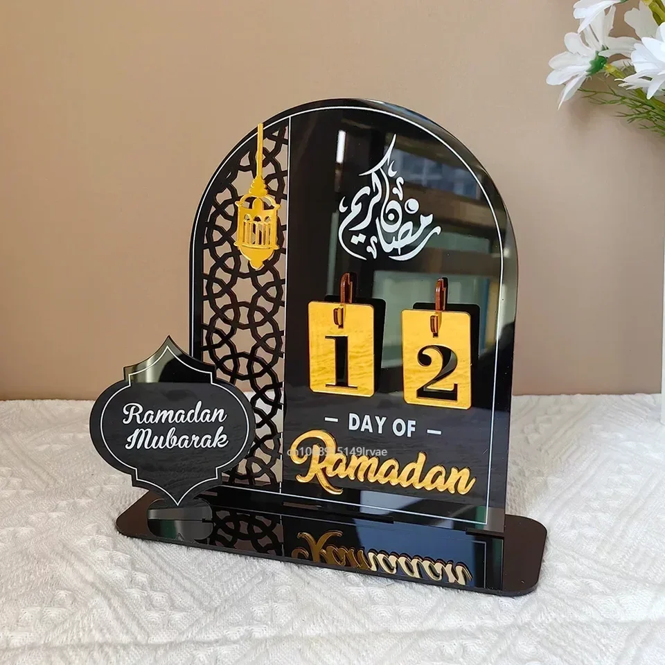 Akrylový ramadán odpočítavací kalendár Deň ramadánskeho kalendára výmenou čísla 2025 Eid Mubarak Domov Ozdob Ozdob