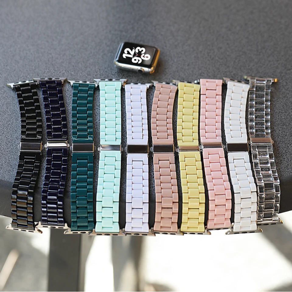 Akrylový remienok pre Apple Watch Band 40 mm 44 mm 41 mm 45 mm 49 mm 38 mm 42 mm skladacia spona náramok Iwatch Series 7 6 4 3 SE 8 9