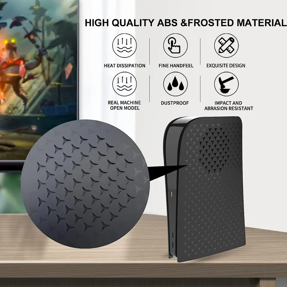 Aktualizovaný PS5 PS5 Čeldová doska bočná doska čelná plocha kryt ABS PUBY PRE PLAYSTATION 5 CONSOLE W/ Chladiace prieduchy Filter