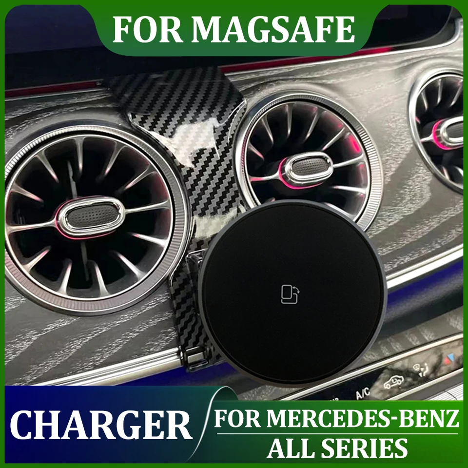 Aktualizácia bezdrôtového auta pre držiak na nabíjačku Magsafe pre držiak na Mercedes Benz E Class W213 CLA C118 A Class W177 GLA GLB X247