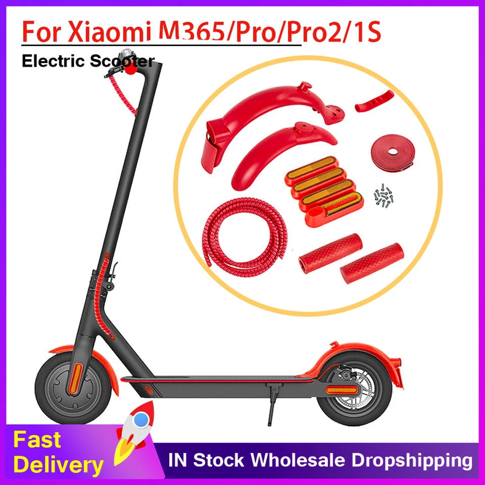 Aktualizácia predného zadného bahenu set pre Xiaomi M365 1S Pro Pro2 E-Scooteter Fender Guard Non-Slip Silikone Ruck Handle Case Case Case