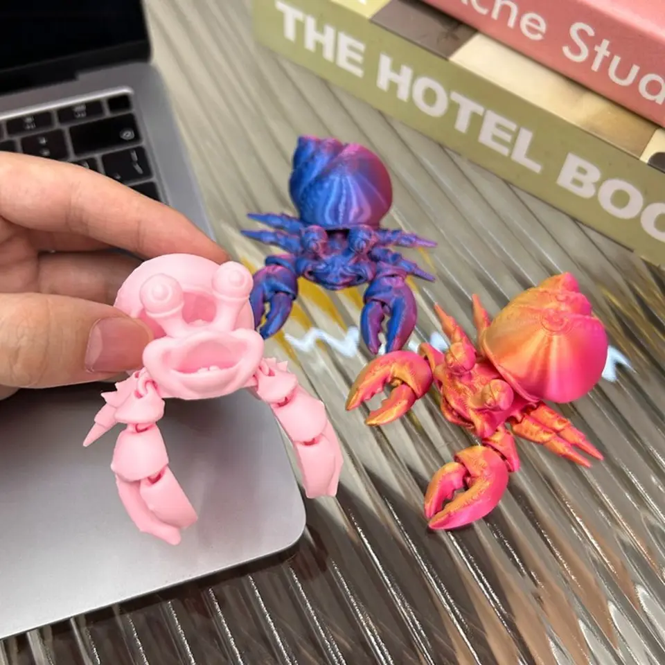 Aktívna spoločná 3D tlač hermitu krab Novinka simulácia Hermit Crab Ornament Cartoon odolný hermit krab modely domáca dekorácia