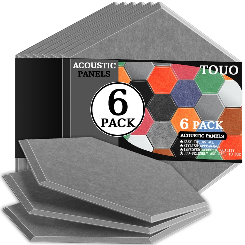 Akustický panel Touo plameň-retardantný akustický panel 6 PCS Zvukovo odolná izolácia pre stenu s vysokou hustotou bubn
