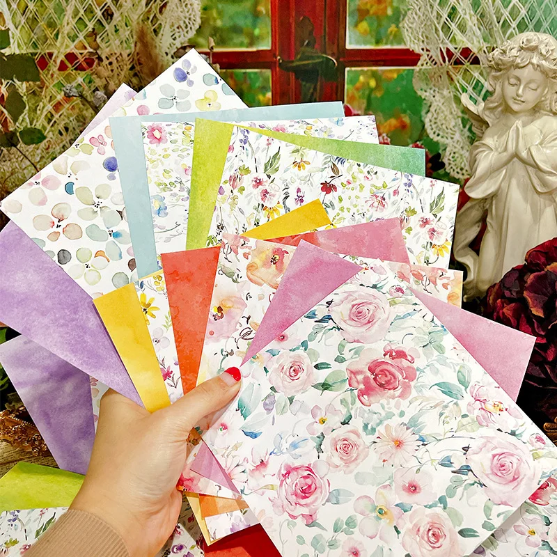 Akvarel kvetina pozadia Materiál papier papier Scrapbooking Happy Planner DIY Junk Journal Collage Card Photo album Dekorácia