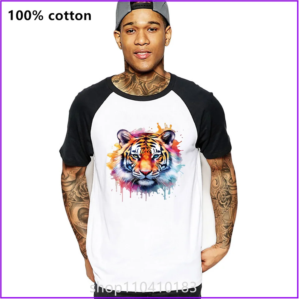 Akvarerium Animal Tiger Sja217 T košele pre mužské dámske tričko Tričko Tričko Streetwear Gym Plain Wholesale White Fahion Cotto