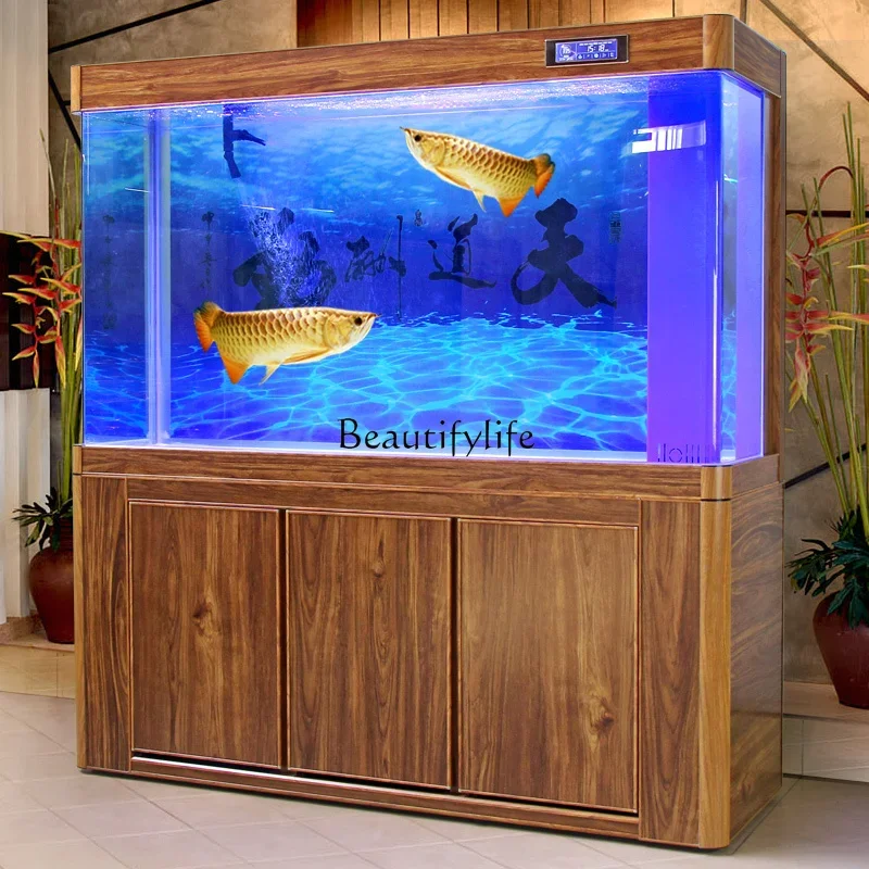 Akvárium Arowana, akvárium, domácnosť v obývacej izbe Veľký spodný filter Ekologická lenivá korytnačka Round
