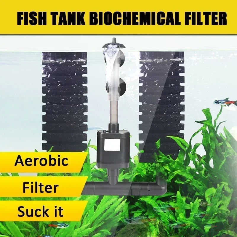 Akvárium filtra špongie rybie vzduchové čerpadlo skimmer biochemické špongiové filtre ticho Fish Tank Vzduchové čerpadlá Vodné príslušenstvo