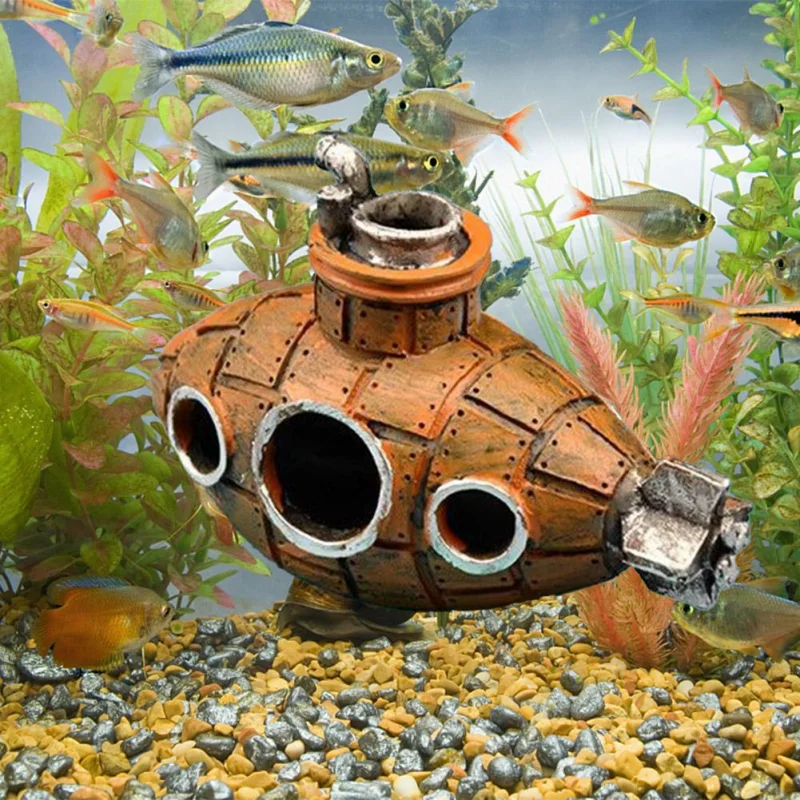 Akvárium Fish Tank Ozdoby Krajina ponorka vrakovou loďou Vintage živice Dizajn čln akvárium Doplnky Domáce dekorácie