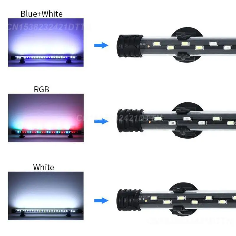 Akvárium Svetelné sacie šálka 90-260V Fybárska nádrž Light akvárium dekorácia Fish Tank Clip Svetlo vodotesné 18-38 cm rastúca lampa rastlín