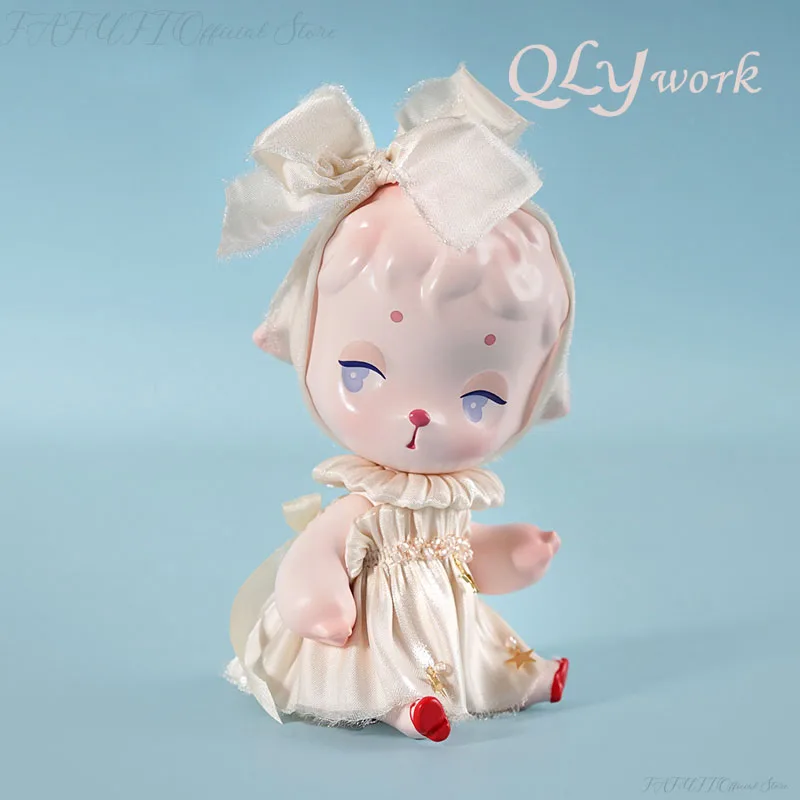 Akčná postava Kawaii Qlywork Qing Liang Yang Štvrtá guľka Rose Ovce Mystery Box Originálne figúrky Ozdoby Doll Hračky