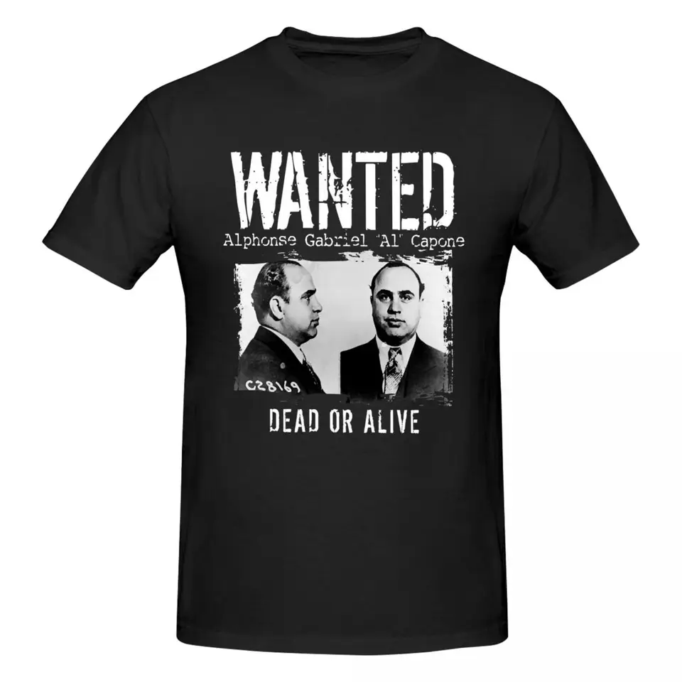 Al Capone gangster mafia hľadané tričká Grafické leto Y2K Summer Prispôsobené tričká pre mužov dámske vrcholy