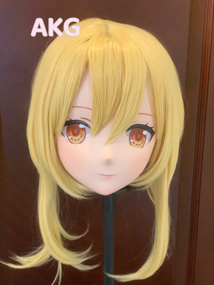 (AL11) Prispôsobiť postavu Ayaka Žena/ dievčenská živica polovica/ plná hlava so zámkom Cosplay japonská anime hra Kigurumi maska ​​Kigurumi Mask