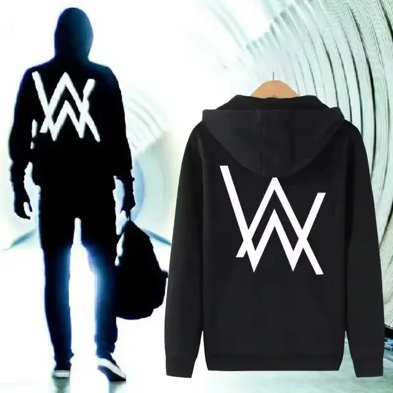 Alan Walker Dámske módne mikiny Tlač pullover s kapucňou Rapper Hip Hop Roggers Singer Singer Fleece Mikina pre fanúšikov