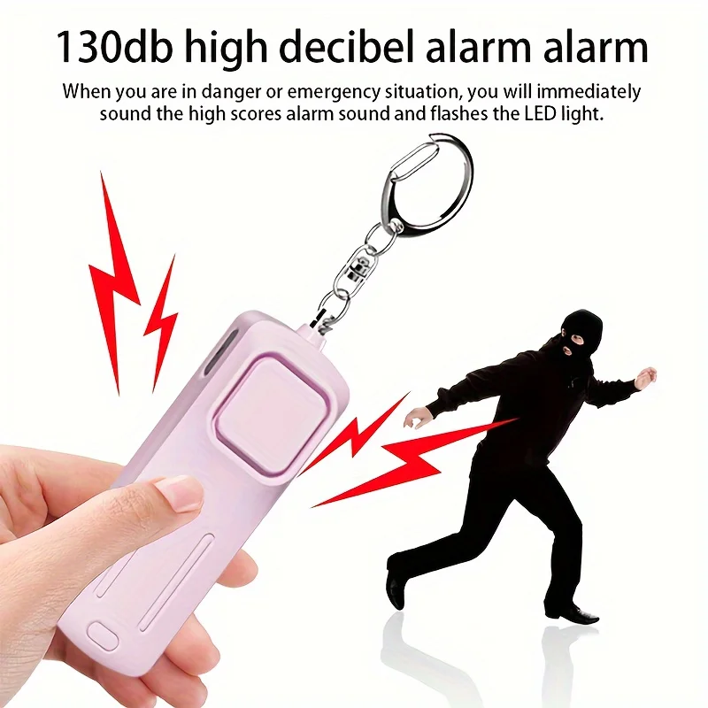 Alarm sebaobrany 130 dB anti-vlk ženské bezpečnosť chránia varovanie osobnej bezpečnosti Keychain Scream Loud Núdzový poplach