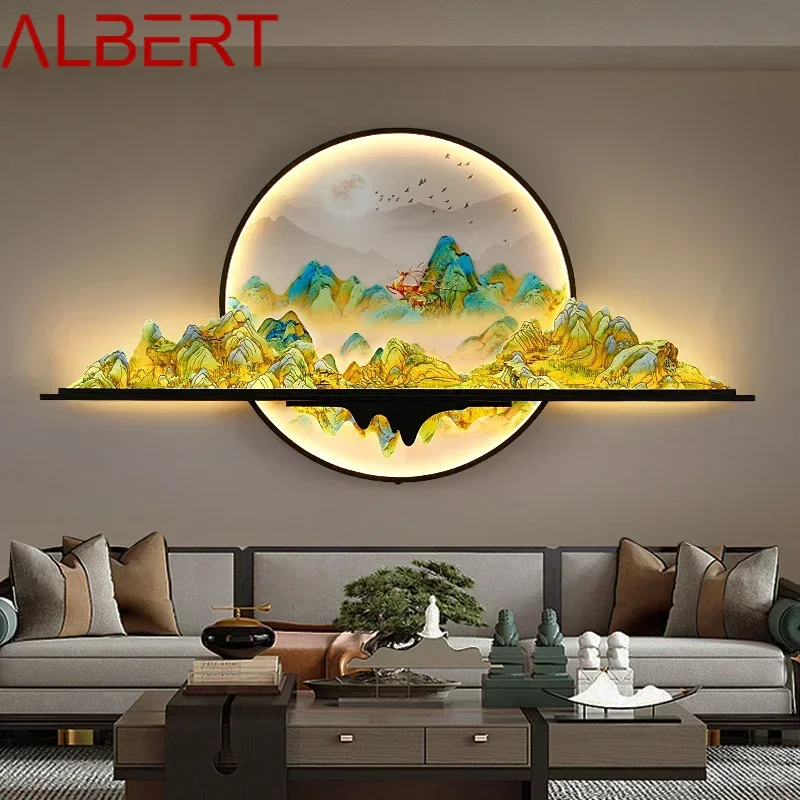 Albert Modern Picture Wall Light LED Čínska kreatívna krajina nástenná lampa pre domácu obývaciu izbu Študia