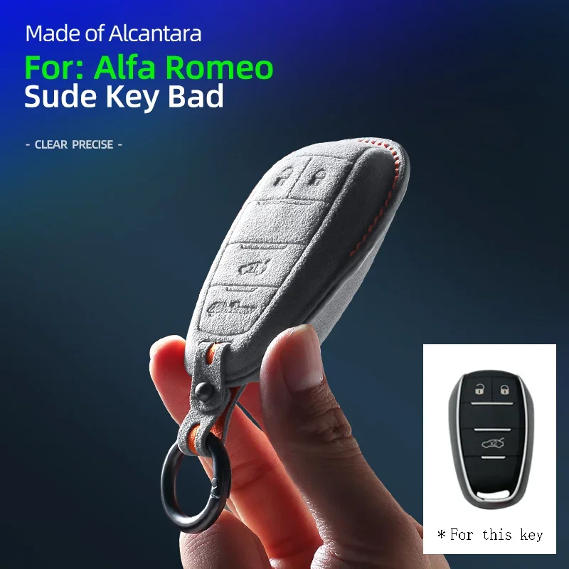Alcantara Car Key Case Cover Shell pre Alfa Romeo Giulia Stelvio Mito Giulietta Brera 4C 159 GTA 147 156 MITO 166 GT JTD