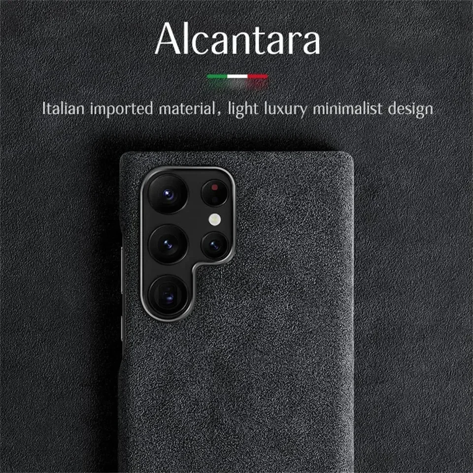 Alcantara Leather Telefón puzdro pre Samsung Galaxy S24 S23 Ultra S22 Plus S20 Premium Supercar Turn Fur chrbát