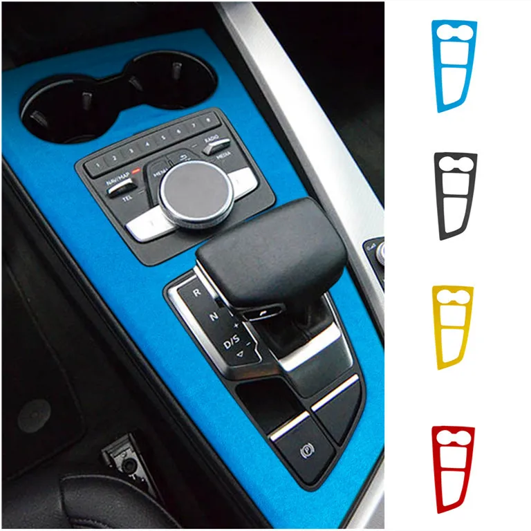 Alcantara Suede Warp Central Control Panel nálepky pre nálepky pre Audi A4 2017-2020