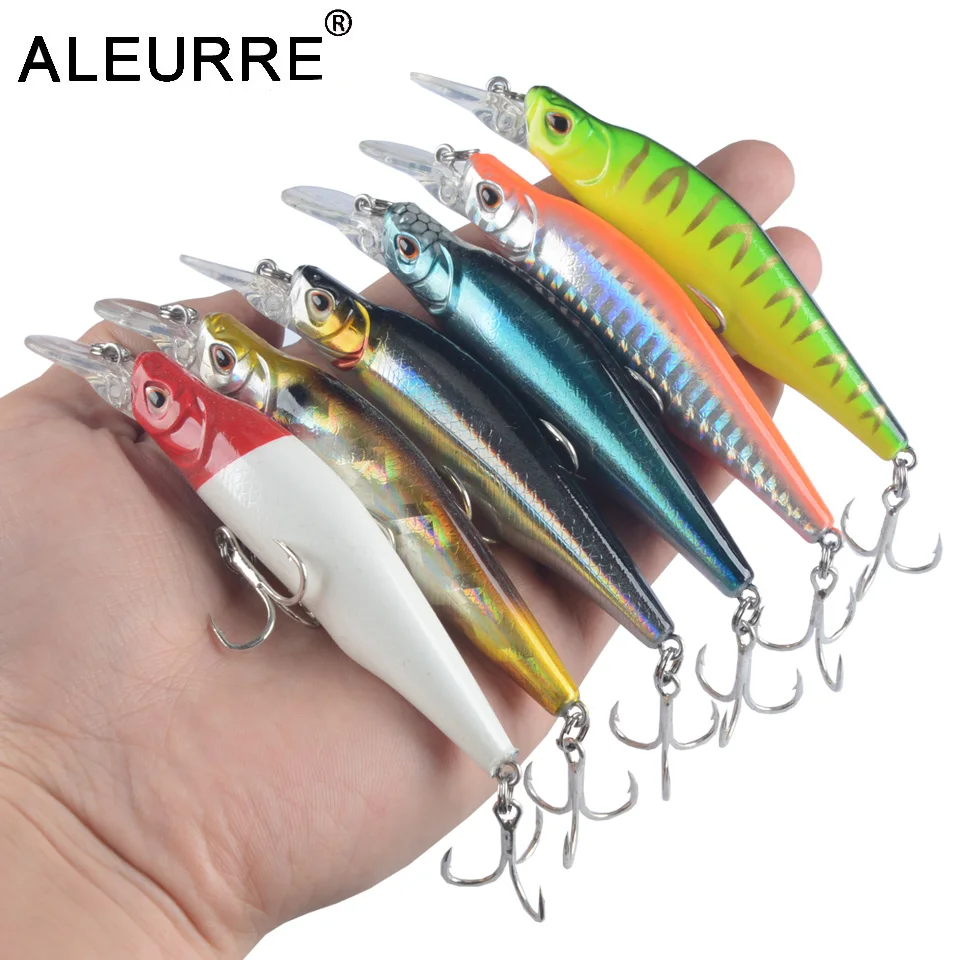 Aleurre Nový 95 mm 12g ťažká hmotnosť Minnow 75 mm 9 g rybárskych nalákacích nalákacích húževnatí tvrdý wobbler bkk háčik umelé návnady