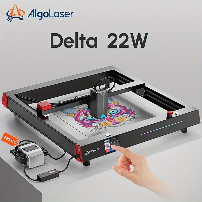 Algolaser Delta Výkonná CNC drevená rytina Cutter Drehworking DIY Tools WiFi telefón offline laserové kovové gravírovanie strih