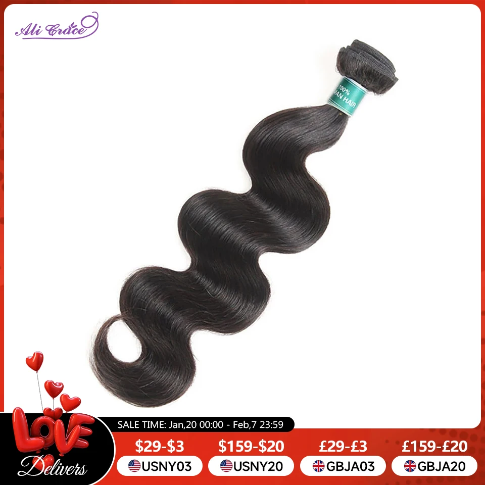 Ali Grace Hair Peruvian Body Wave Vlasy Vlasy zväzky 100% remy ľudské predlžovanie vlasov Prírodná farba 10-28 palca 1 3 4 zväzky vlasov