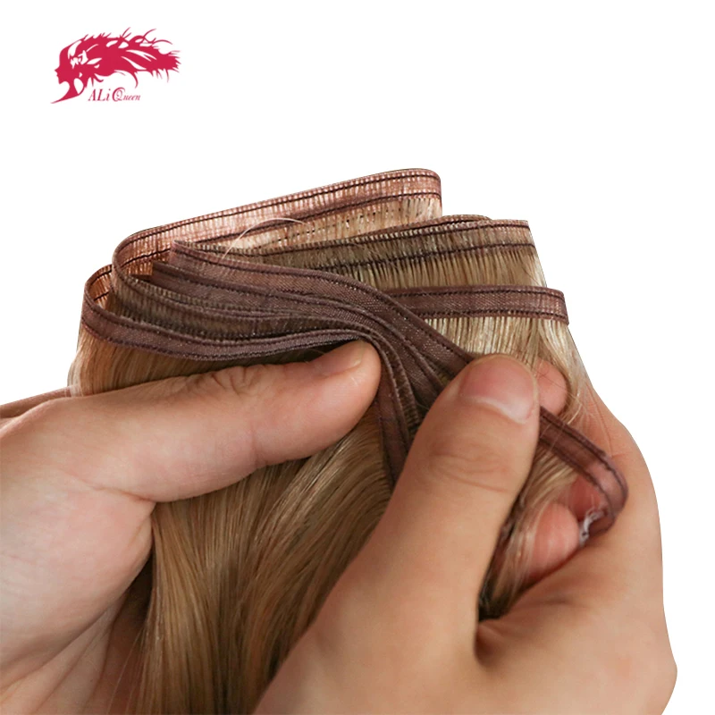 Ali Queen Hair Raw Virgin Human Hair zväzok Blonde Jeden darca brazílsky rovný hodvábny vlasový útlak 14 