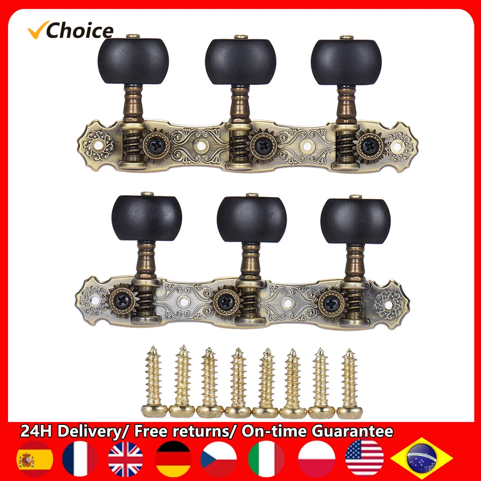 Alice 2 PCS (L&R) Klasické gitarové ladenie kolíka Bronzový akustický gitarový stroj hlavy 1: 16 ladiace klávesy Knobs String Tunery