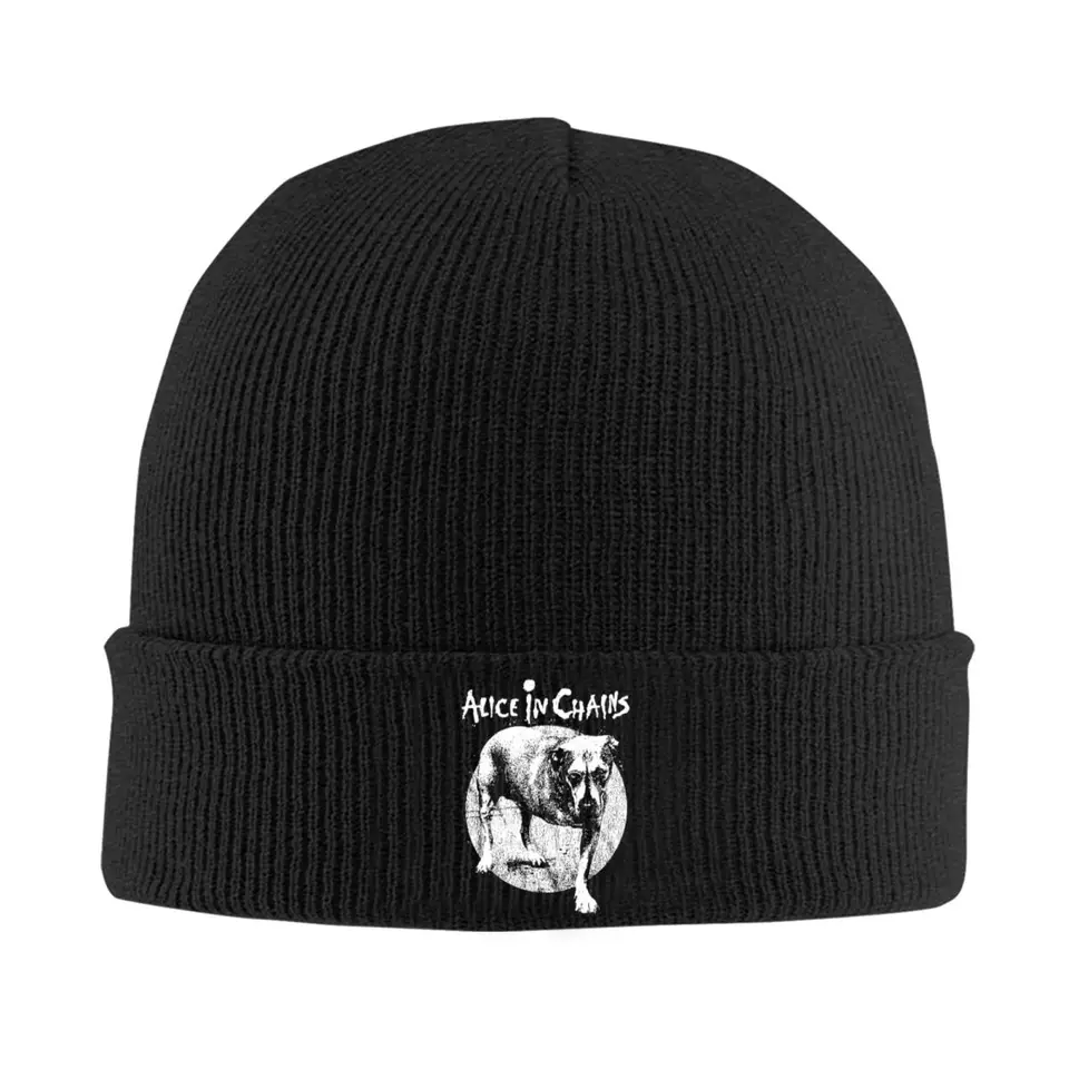 Alice in Chains Rock Art Animal Dog Beanie Hats Bonnet Hats Men Ženy Unisex Street y2k pletená klobúk Jesep